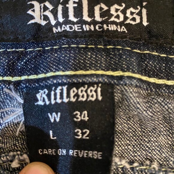 Y2K Riflessi Designer Jeans – W34 L32 - Picture 3 of 8